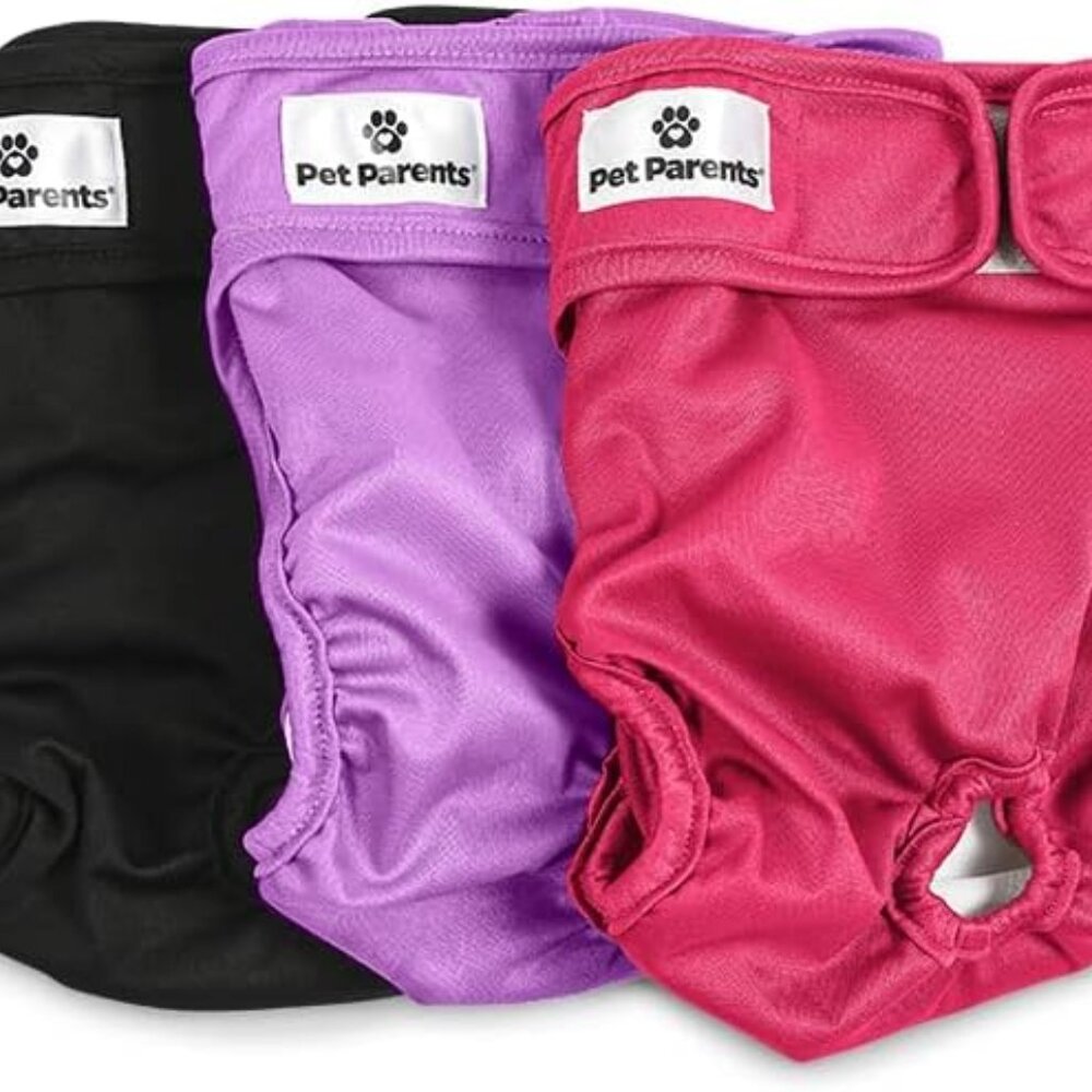 Pet Parents Washable Dog Diapers (3pack) + Extenders Princess Size Small